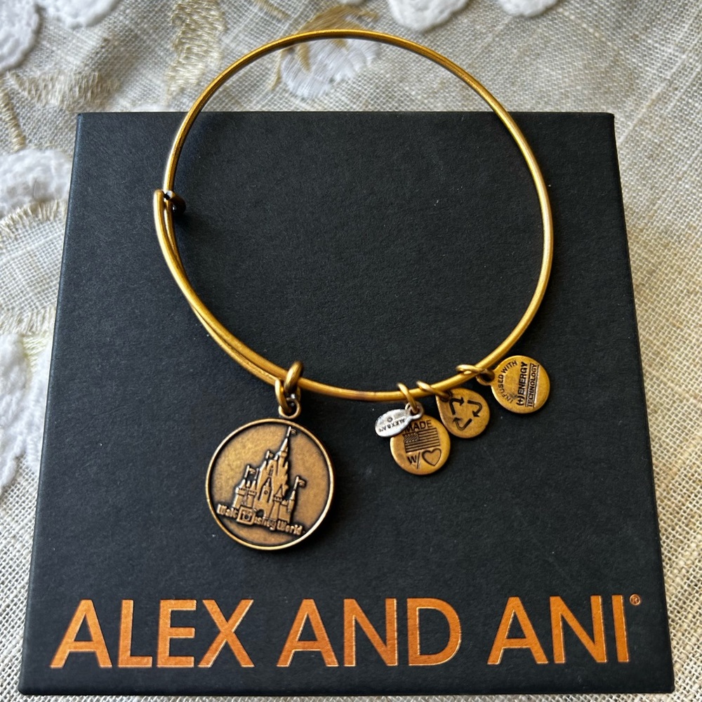 Alex and Ani exclusive for Walt Disney World gold tone bangle bracelet